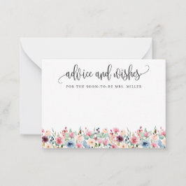 Tarjeta de consejos y deseos para flores acuáticas