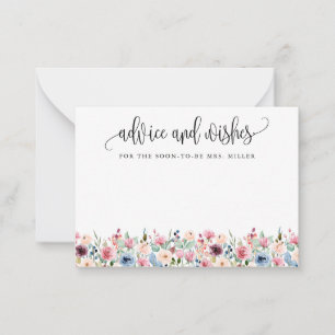 Tarjeta de consejos y deseos para flores acuáticas