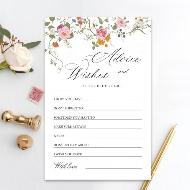 Tarjeta de consejos y deseos para flores silvestre (Subido por el creador)