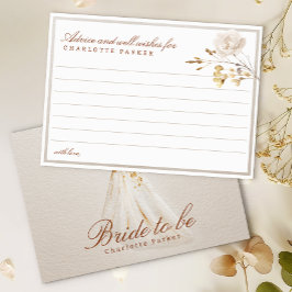 Tarjeta de consejos y deseos para la ducha nupcial