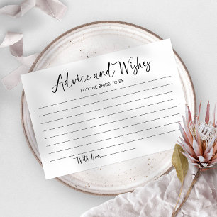 Tarjeta de Consejos y Deseos para la Novia