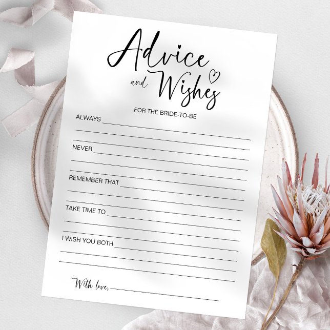 Tarjeta de Consejos y Deseos Para la Novia (Subido por el creador)