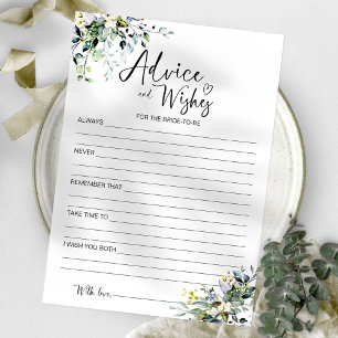Tarjeta de Consejos y Deseos para la Novia