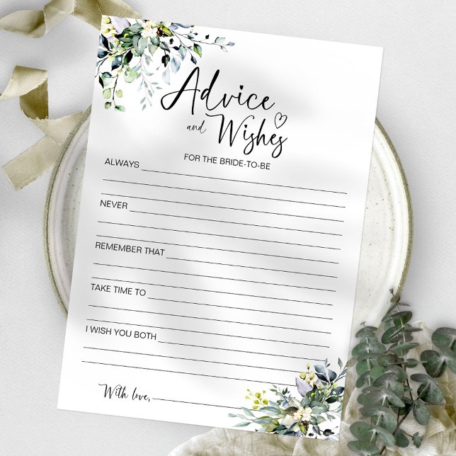 Tarjeta de Consejos y Deseos para la Novia (Subido por el creador)