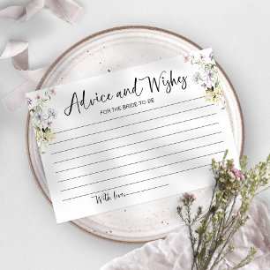 Tarjeta de consejos y deseos para la novia Wildflo