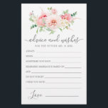 Tarjeta de consejos y deseos para la vegetación fl<br><div class="desc">Una hermosa disposición floral de peones rosados sobrepasa esta tarjeta de consejos y deseos. Si necesitas más productos que coincidan,  por favor envíame un mensaje.</div>
