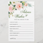 Tarjeta de consejos y deseos sobre la vegetación d<br><div class="desc">Tarjeta Rubor Pink Flowers Greenery Advice & Wishes. Personaliza con el nombre de la novia y la fecha de la ducha. Para una mayor personalización,  haga clic en el enlace "personalizar adicional". Si necesitas ayuda,  ponte en contacto conmigo,  por favor.</div>