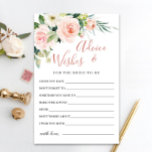 Tarjeta de consejos y deseos sobre la vegetación d<br><div class="desc">Tarjeta Rubor Pink Flowers Greenery Advice & Wishes. Personaliza con el nombre de la novia y la fecha de la ducha. Para una mayor personalización,  haga clic en el enlace "personalizar adicional". Si necesitas ayuda,  ponte en contacto conmigo,  por favor.</div>