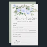 Tarjeta de consejos y deseos sobre la vegetación f<br><div class="desc">Esta tarjeta de consejos y deseos se completa con un bonito borde floral azul pastel subió en tonos pastel. Si necesitas más productos que coincidan,  por favor envíame un mensaje.</div>