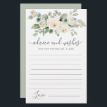 Tarjeta de consejos y deseos sobre la vegetación f<br><div class="desc">Esta tarjeta de consejos y deseos está cubierta por un hermoso borde floral de rosa blanca. Si necesitas más productos que coincidan,  por favor envíame un mensaje.</div>