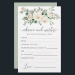 Tarjeta de consejos y deseos sobre la vegetación f<br><div class="desc">Esta tarjeta de consejos y deseos está cubierta por un hermoso borde floral de rosa blanca. Si necesitas más productos que coincidan,  por favor envíame un mensaje.</div>