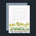 Tarjeta de consejos y deseos tropicales de palmera<br><div class="desc">Desde la fiesta de compromiso hasta la noche del boda,  las parejas veteranas han intentado y han hecho un verdadero consejo para los futuros recién casados. Estas tarjetas de moda y consejos tropicales añaden un recuerdo especial para que la pareja lea a medida que pasan los años.</div>