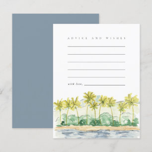 Tarjeta de consejos y deseos tropicales de palmera