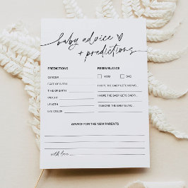 Tarjeta de consejos y predicciones de Baby Shower 