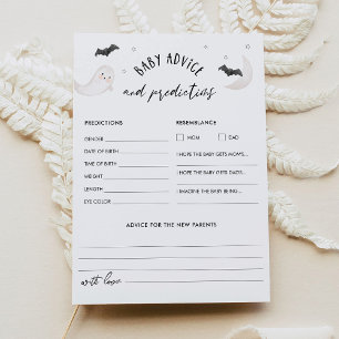 Tarjeta de consejos y predicciones de Baby Shower
