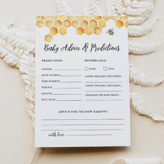 Tarjeta De Consejos Y Predicciones De Baby Shower  (Subido por el creador)