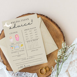 Tarjeta De Consejos Y Predicciones De Baby Shower