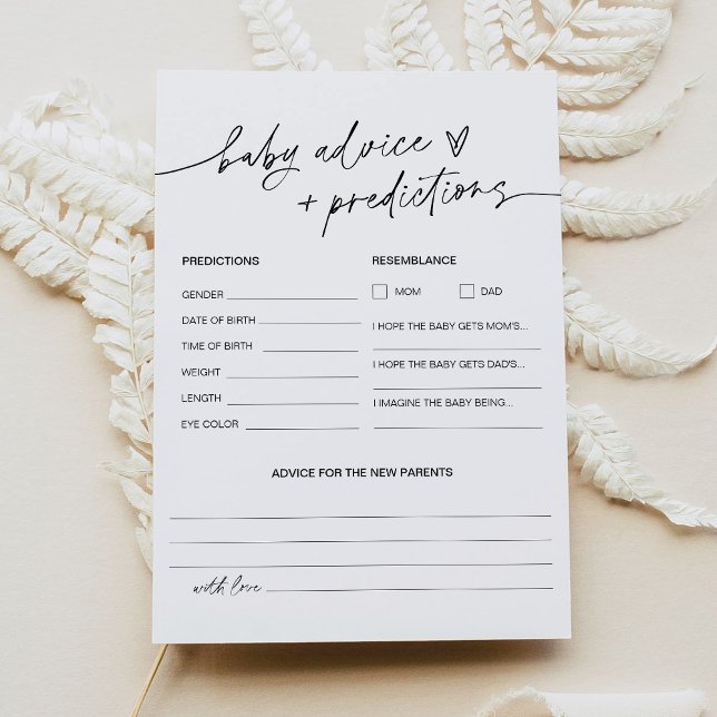Tarjeta de consejos y predicciones de Baby Shower  (Subido por el creador)