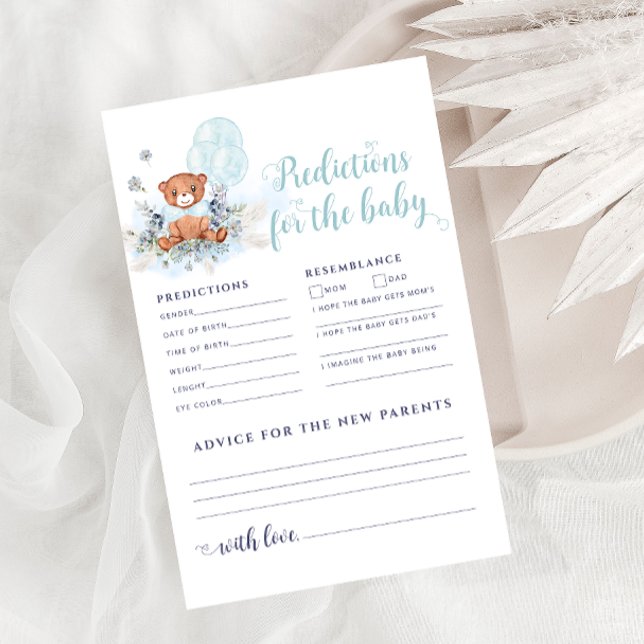 Tarjeta De Consejos Y Predicciones De Baby Shower  (Subido por el creador)