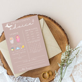 Tarjeta de consejos y predicciones de Baby Shower 