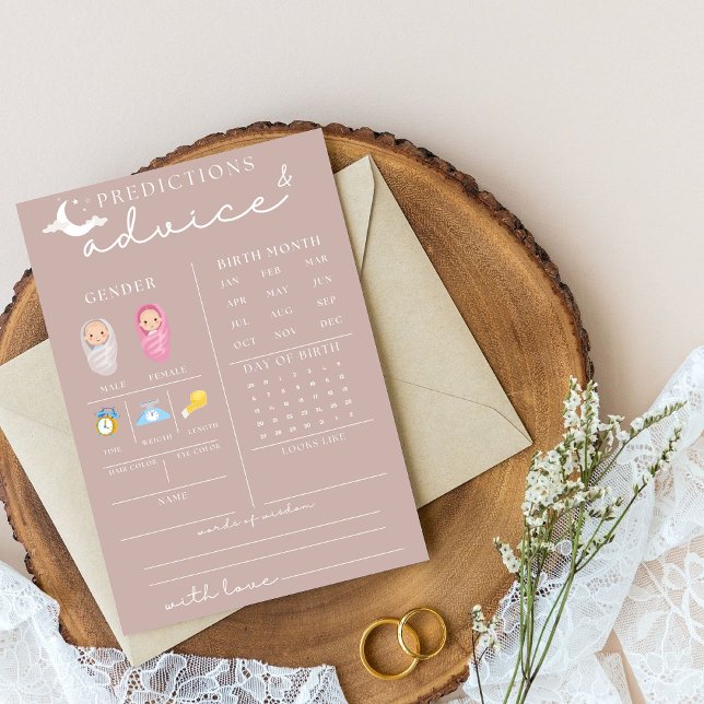 Tarjeta de consejos y predicciones de Baby Shower  (Subido por el creador)