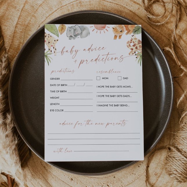 Tarjeta de consejos y predicciones de Baby Shower  (Subido por el creador)