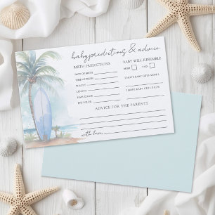 Tarjeta de consejos y predicciones para baby showe