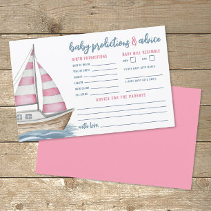 Tarjeta de consejos y predicciones para baby showe