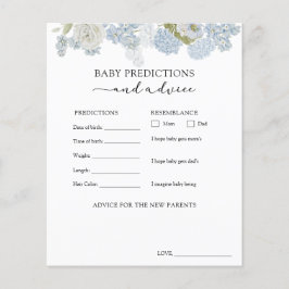 Tarjeta de consejos y predicciones para bebé Blue