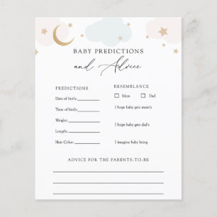 Tarjeta de consejos y predicciones para bebé Luna