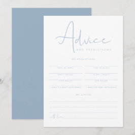 Tarjeta de consejos y predicciones para bebés azul