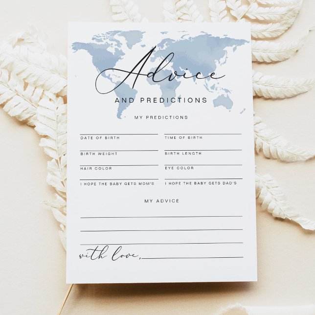 Tarjeta de consejos y predicciones para bebés de a (Subido por el creador)