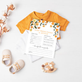 Tarjeta de consejos y predicciones para bebés de C