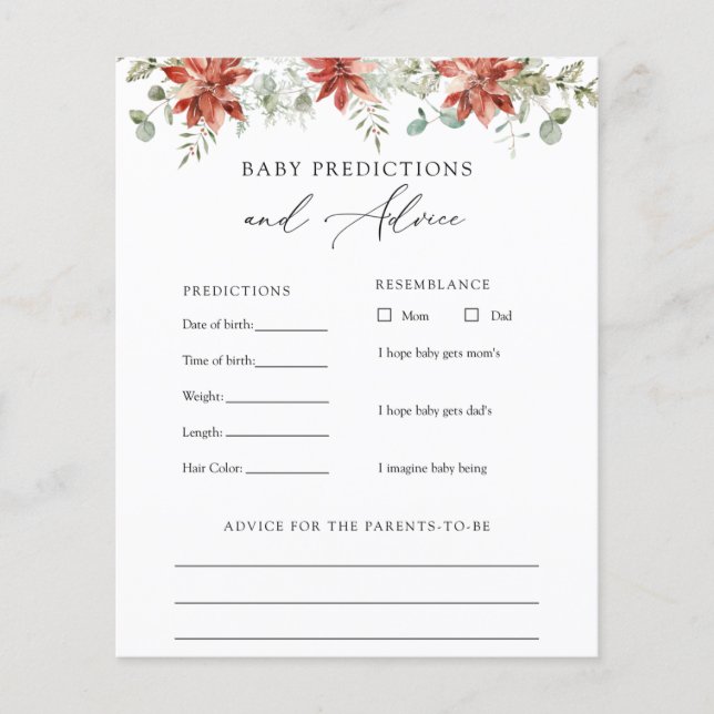 Tarjeta de consejos y predicciones para bebés de i (Anverso)