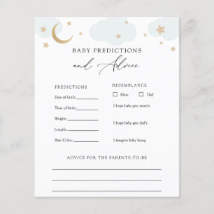 Tarjeta de consejos y predicciones para bebés en l