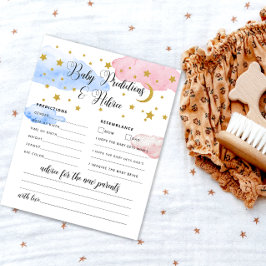 Tarjeta de consejos y predicciones para bebés en l