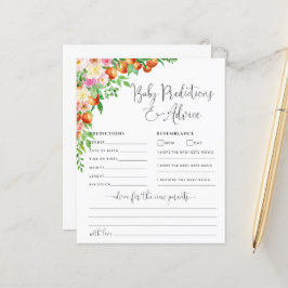 Tarjeta de consejos y predicciones para bebés pequ