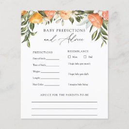 Tarjeta de consejos y predicciones para bebés pequ