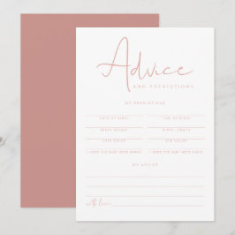 Tarjeta de consejos y predicciones para bebes rosa