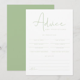 Tarjeta de consejos y predicciones para el bebé ve