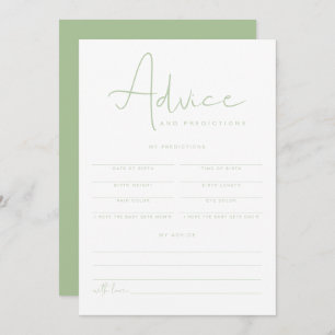 Tarjeta de consejos y predicciones para el bebé ve