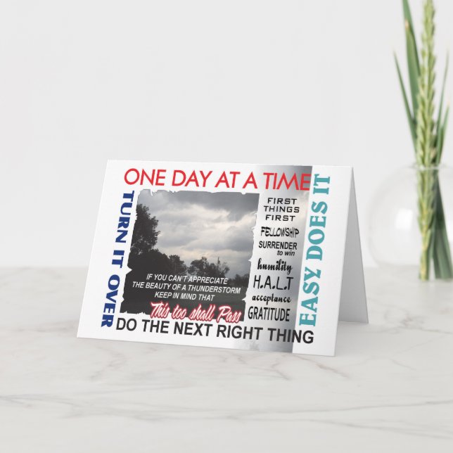 tarjeta de consignas de recuperación de 12 pasos (Anverso)