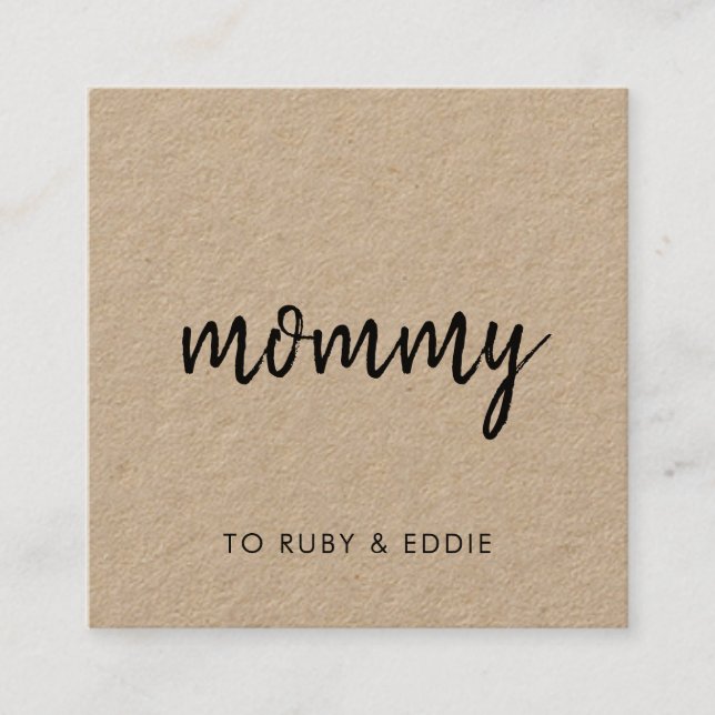 Tarjeta de contacto mami | Kraft Rustic Mom Callin (Anverso)