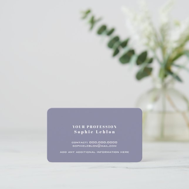 Tarjeta de contacto minimalista | Azul moderno (Anverso de pie)