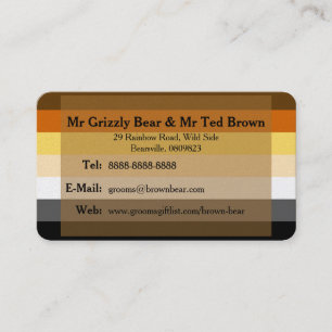 Tarjeta de contacto para gay con bandera de oso