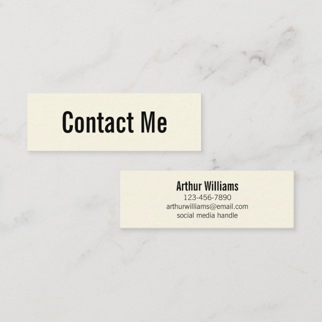 Tarjeta de contacto profesional de crema y negro (Anverso / Reverso)