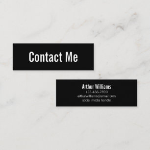 Tarjeta de contacto profesional en blanco y negro