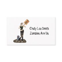 Tarjeta de contacto Zombie Pin Up Chica Protest II