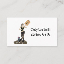 Tarjeta de contacto Zombie Pin Up Chica Protest II