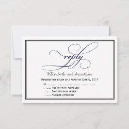 Tarjeta de contestación de la boda de la escritura